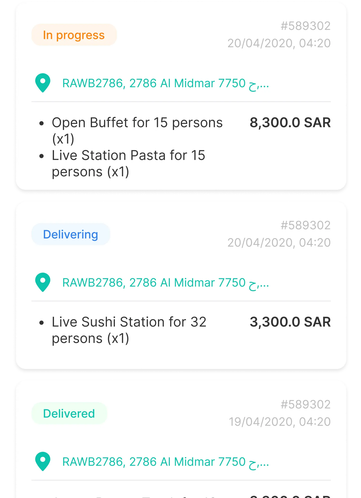 orders content